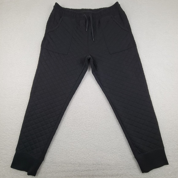 DSG Pants Mens XL Black Quilted Joggers Polyester‎ Spandex Drawstring Pockets - Picture 1 of 6